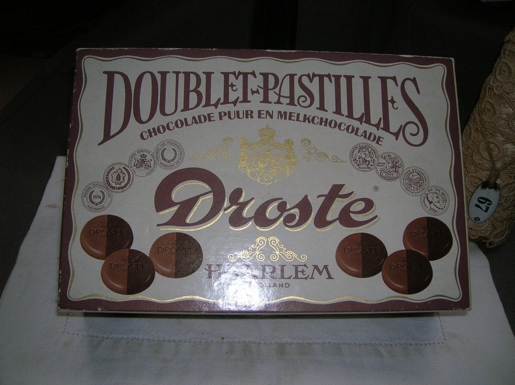 Droste doos hard karton doublet pastilles 500 gram / leeg, Ophalen of Verzenden, Gebruikt, Verpakking