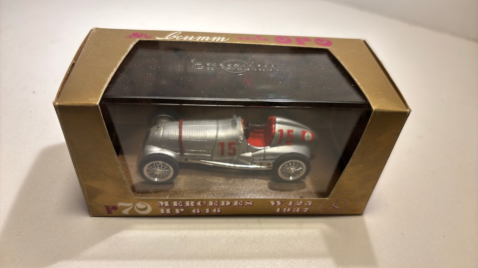 Mercedes w123 ww2 gp 1937 brumm 1.43, Overige merken, Auto, Ophalen of Verzenden, A