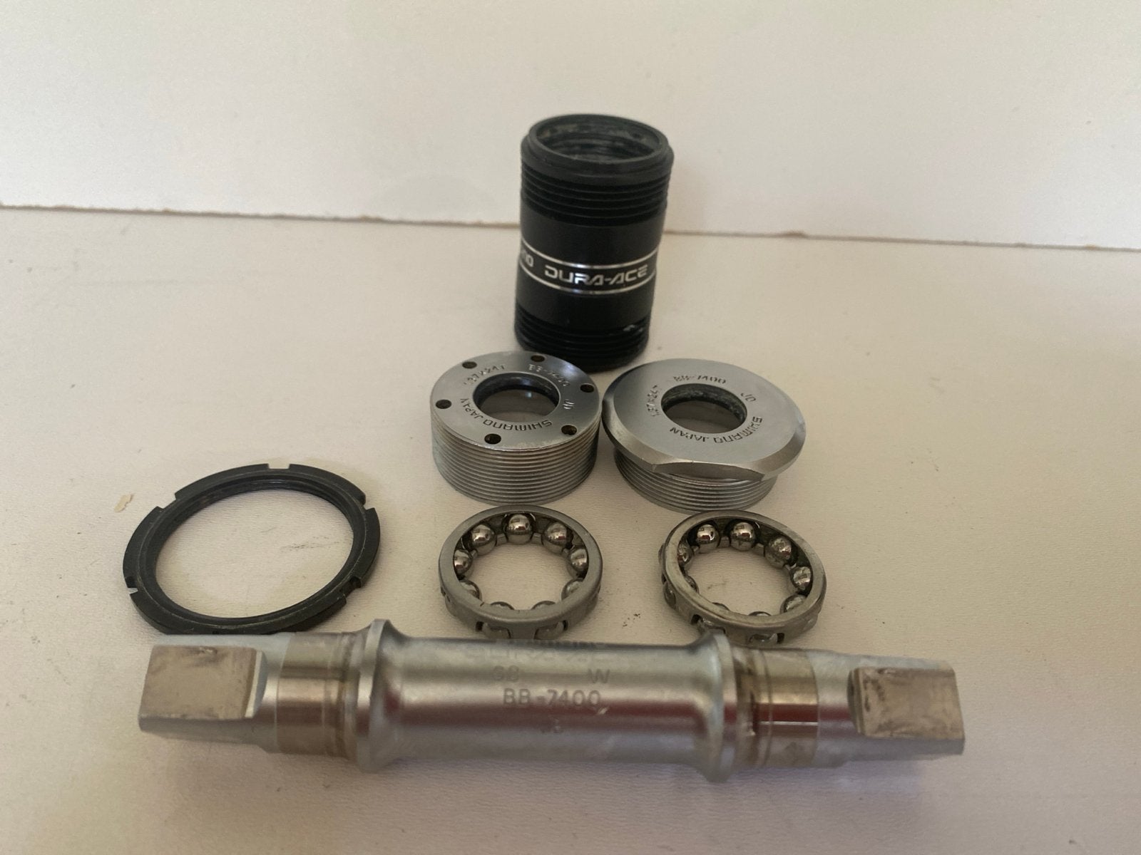 Shimano Dura-Ace BB-7400 Trapas - Vintage Racefiets Onderdee, Fietsen en Brommers, Fietsonderdelen, Crankstel of Pedalen, Staal