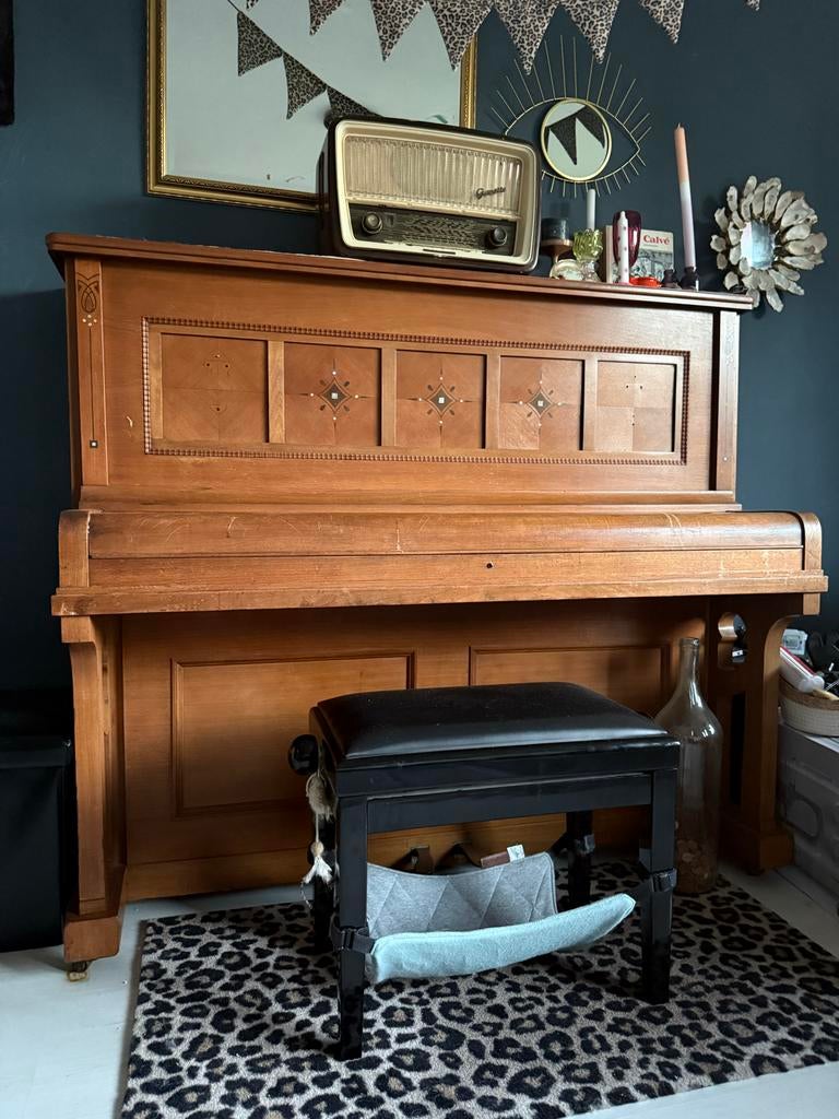 Carl Maxdorf Piano - Klassiek Houten Model, Muziek en Instrumenten, Ophalen, Gebruikt, Bruin, Piano