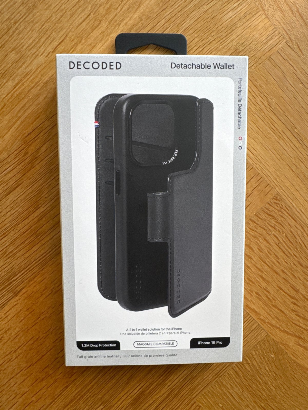 *nieuw* Decoded Detachable Wallet iPhone 15 Pro - Zwart Leer, Zwart, MagSafe, Overige merken, Nieuw