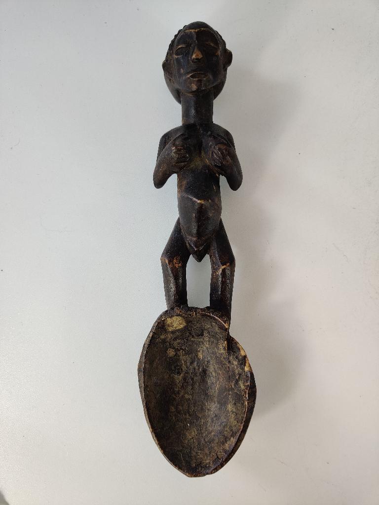 Ceremoniële lepel, hout Baoulé, Ivoorkust, 1e helft 20e eeuw, Antiek en Kunst, Ophalen of Verzenden