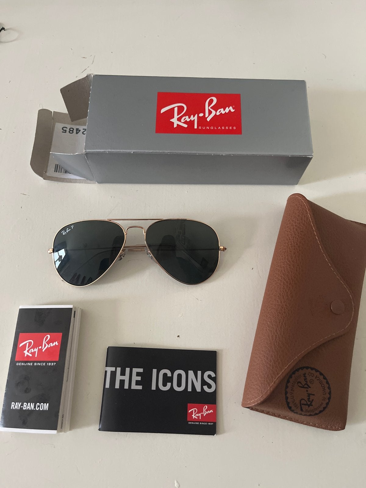 Ray-Ban Aviator Zonnebril Polarised - Zo goed als nieuw, Zonnebril, Ophalen of Verzenden, Zo goed als nieuw, Ray-Ban