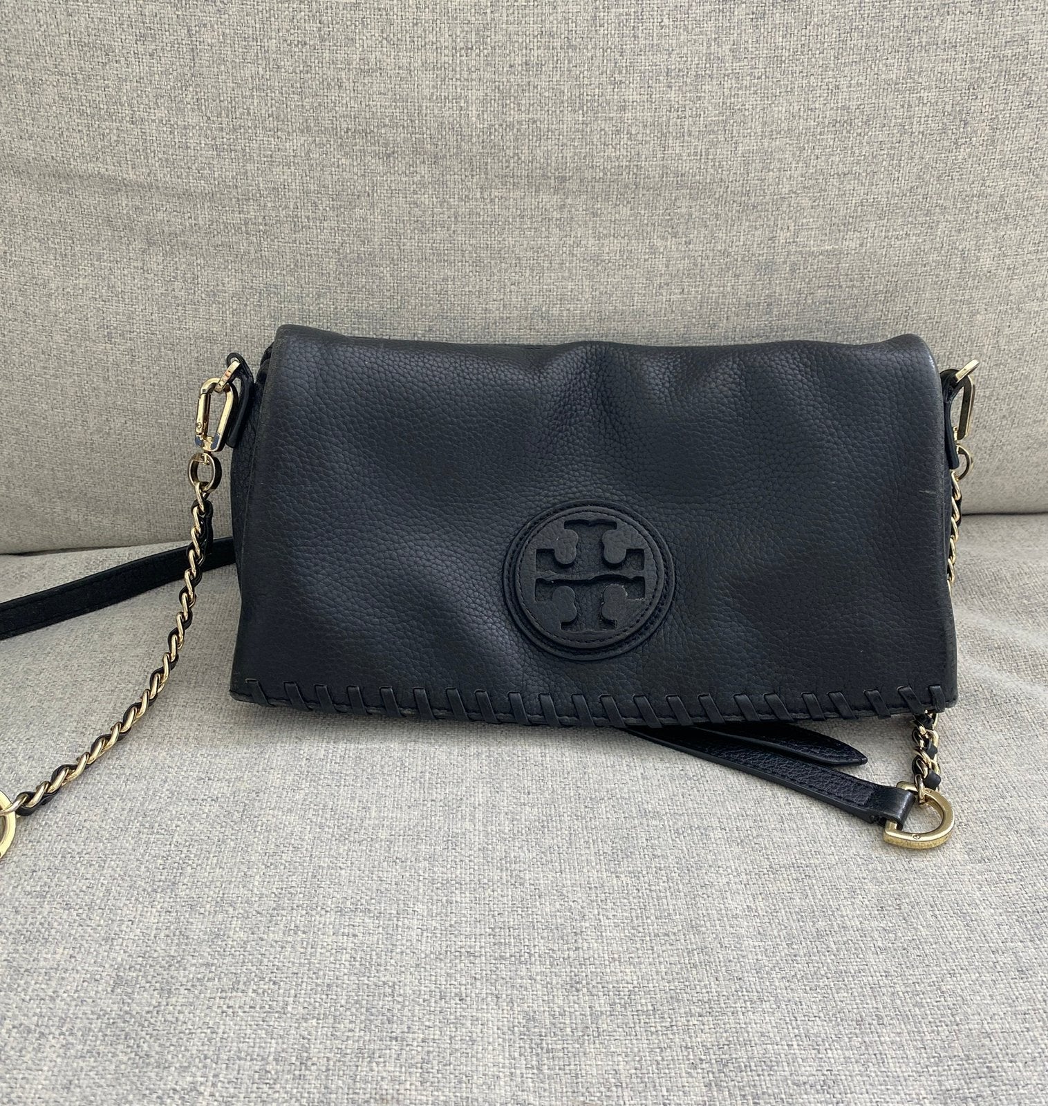 Tory Burch black soft  leather tas, Ophalen of Verzenden, Zo goed als nieuw, Zwart, Schoudertasje
