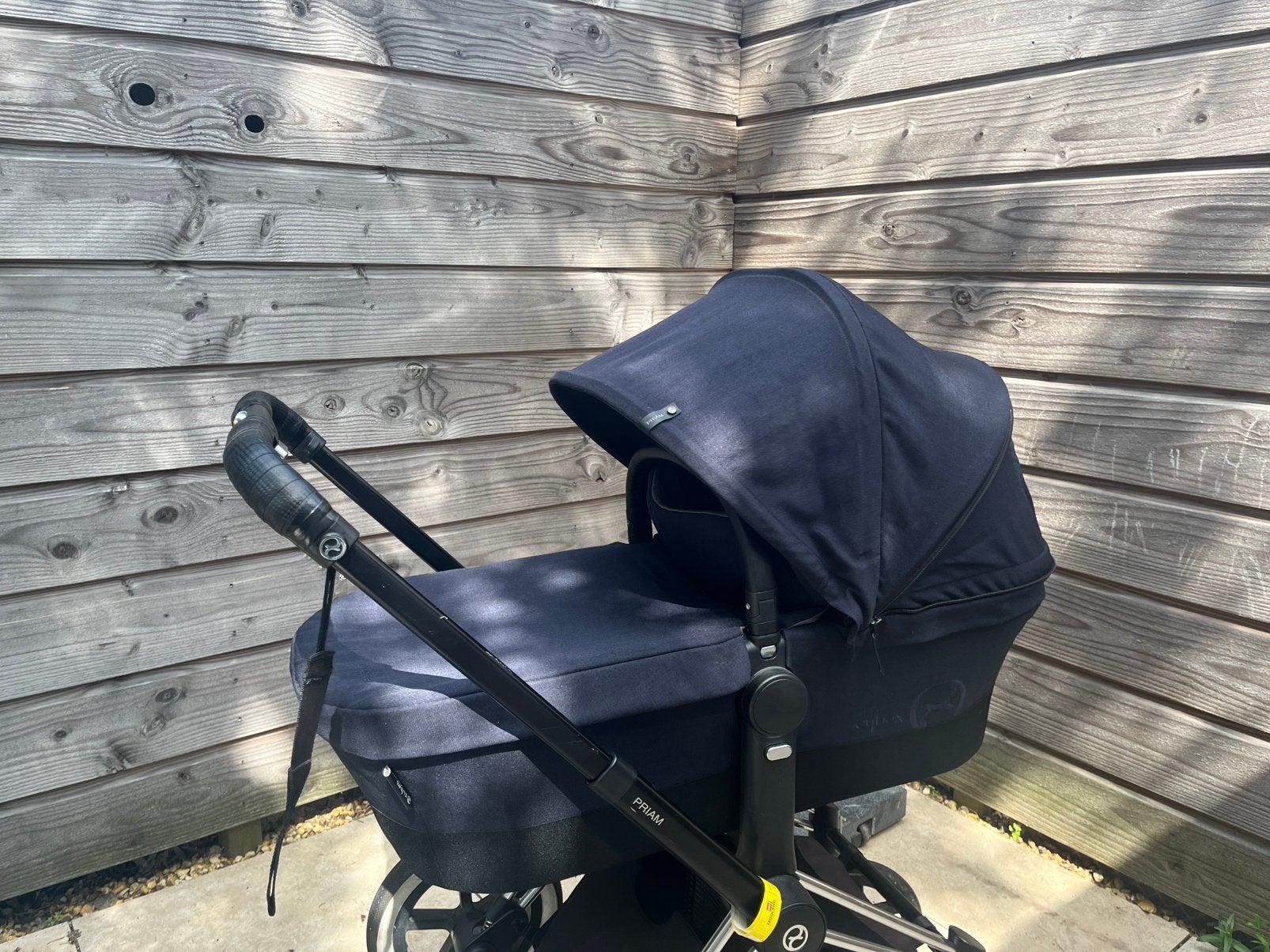 🌞 Cybex priam platinum combi kinderwagen donkerblauw, Zo goed als nieuw, Combiwagen, Verstelbare duwstang, Ophalen