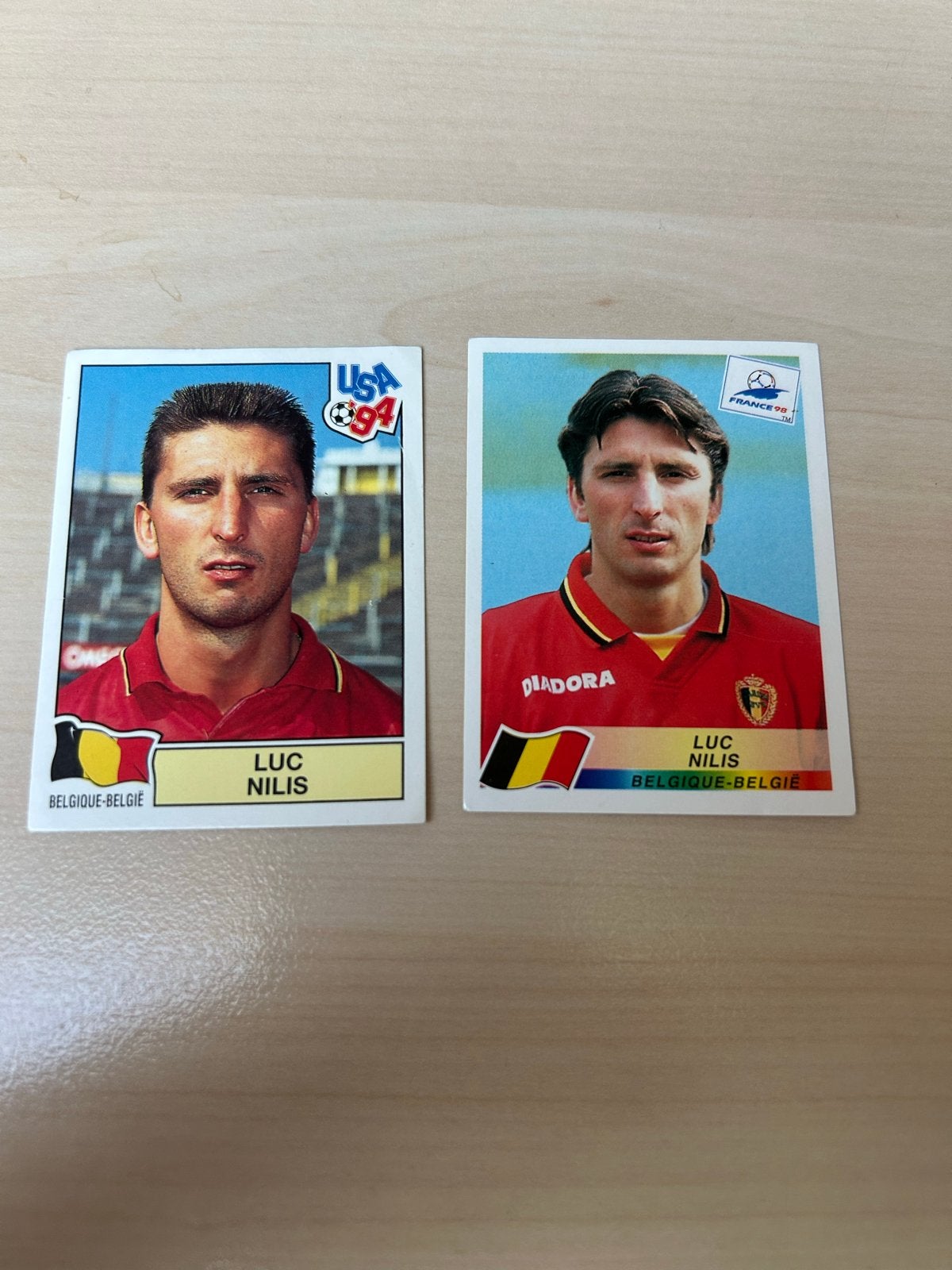 Luc Nilis Panini USA 94 & France 98 Voetbalplaatjes, Ophalen of Verzenden, Zo goed als nieuw, Meerdere stickers