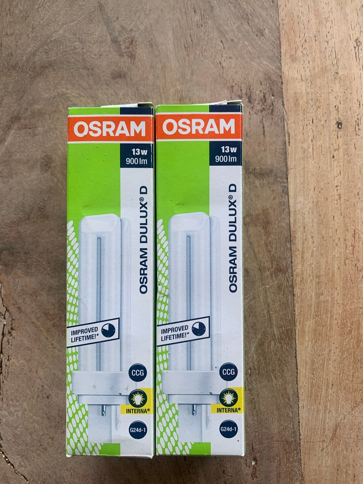 2x Osram Dulux D 13W 827 Spaarlamp - 900 Lumen, Osram, Nieuw, Ophalen of Verzenden, Spaarlamp