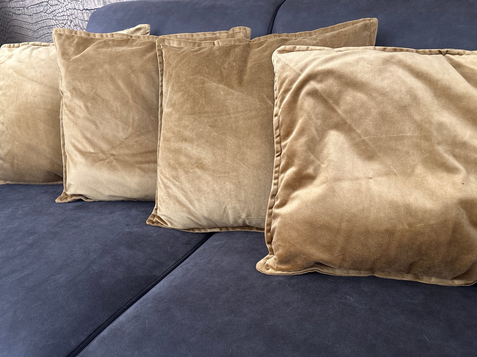 Goudkleurige kussenhoezen - Set van 4, Ophalen, Gebruikt, Goud, Vierkant