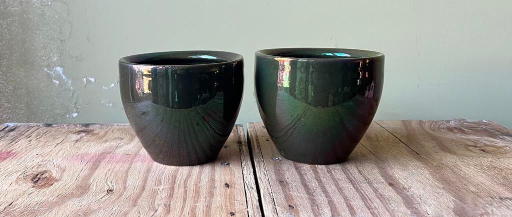 Twee lusterglazuur Mobach items (één met geringe schade!), Ophalen of Verzenden