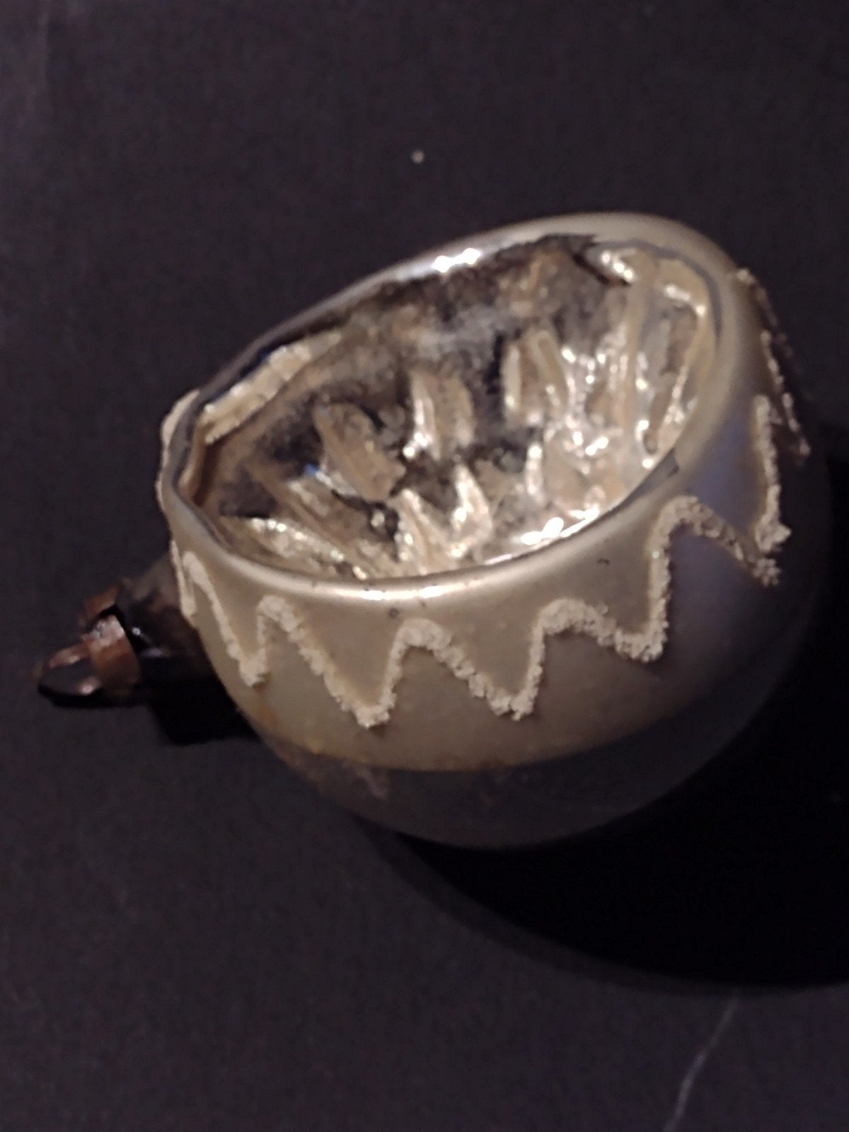oude zilveren deukbal 5 cm - kerstbal, Ophalen, Gebruikt