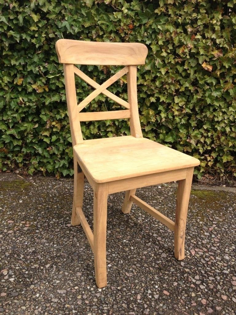 Stoel TEAKHOUT 'Cross' (ook in OUD TEAK verkrijgbaar) bijv., Bruin, Nieuw, Ophalen of Verzenden, Eén