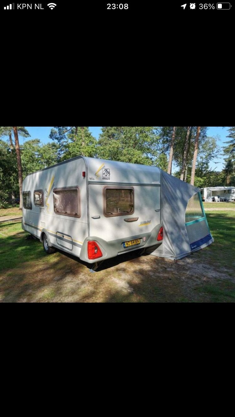Knaus Sudwind caravan incl complete inboedel 2001, Rondzit, Voortentlamp, Omvormbare zithoek, Particulier