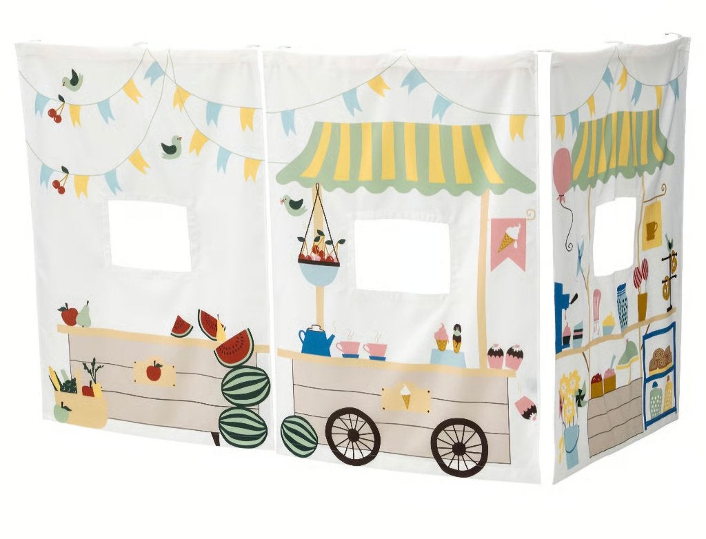 Ikea Kura bedgordijn marktkraam, Kinderen en Baby's, Kinderkamer | Stapelbedden en Hoogslapers, Ophalen, Zo goed als nieuw, Overige typen