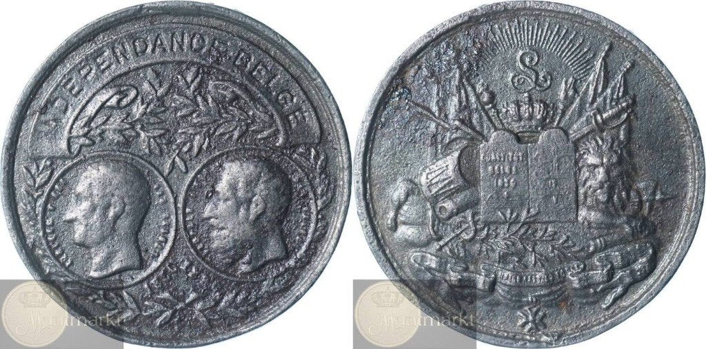 Historiepenning z.j. (1880?) 'Onafhankelijkheid van België', Postzegels en Munten, Penningen en Medailles, Ophalen of Verzenden