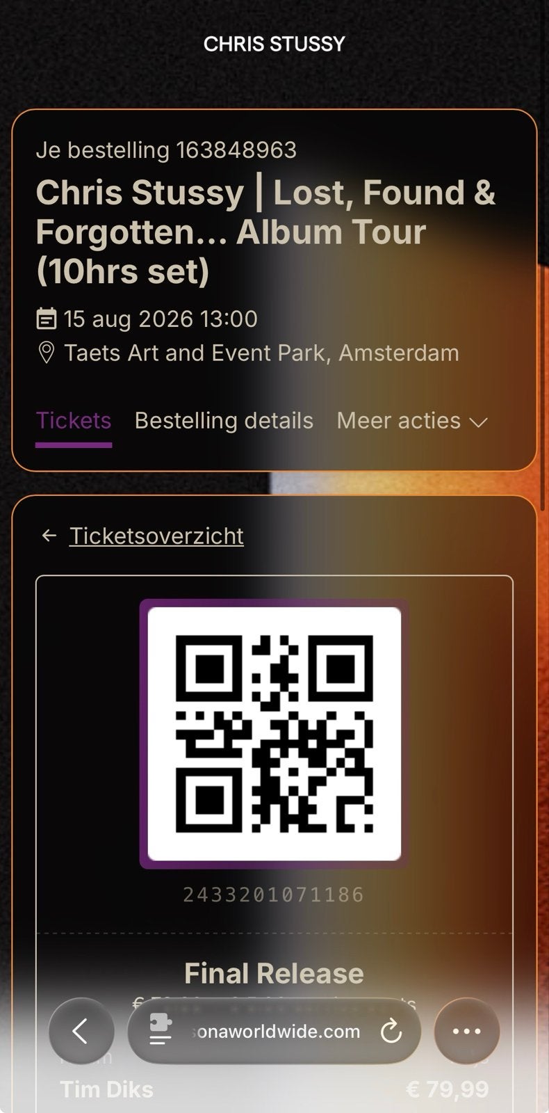 Ticket Stussy, Tickets en Kaartjes, Concerten | Dance, Eén persoon, Augustus