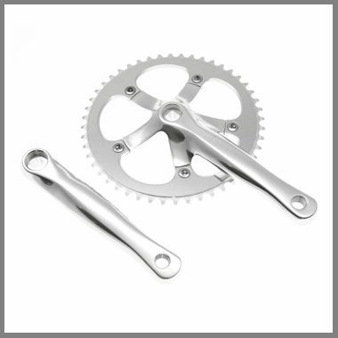 BLB - Brick Lane Bikes - Track crankstel / crankset, zilver, Crankstel of Pedalen, Nieuw, Ophalen of Verzenden, BLB