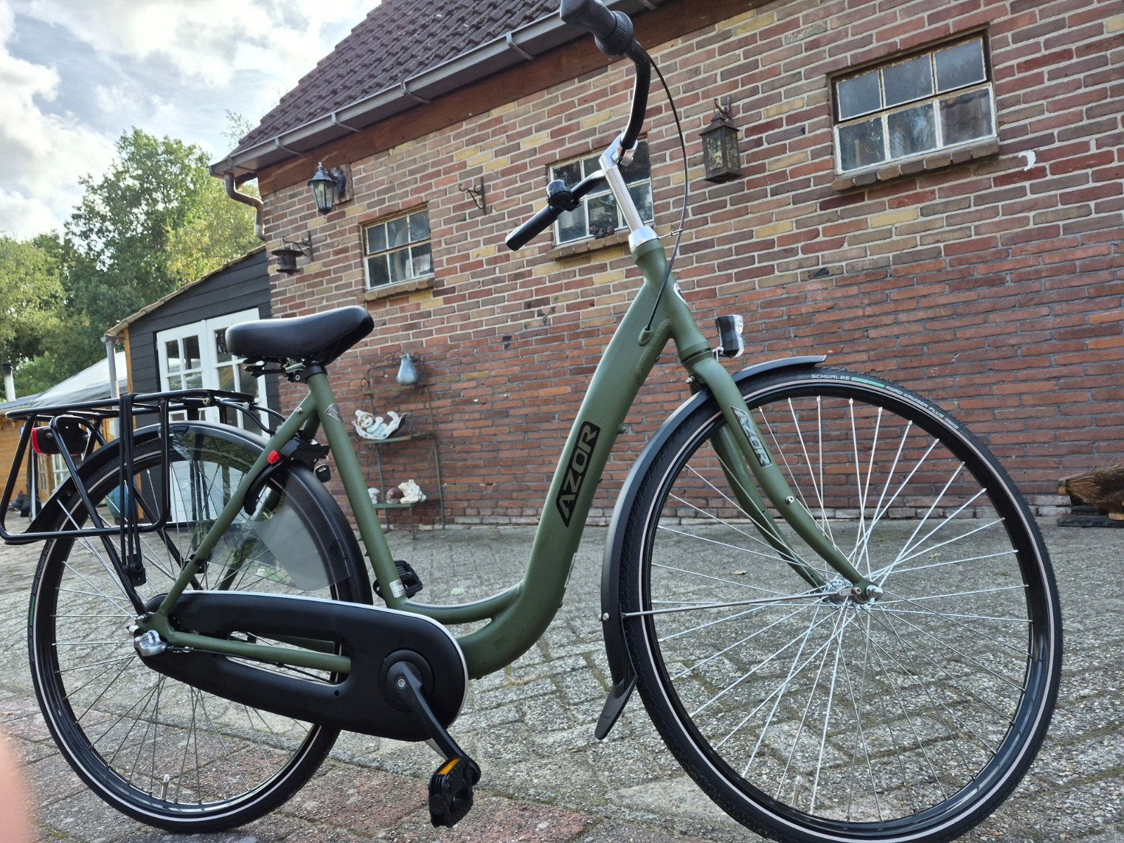 NIEUWE matte olijf groene AZOR damesfiets, Fietsen en Brommers, Versnellingen, Nieuw, 0 zitjes, Ophalen