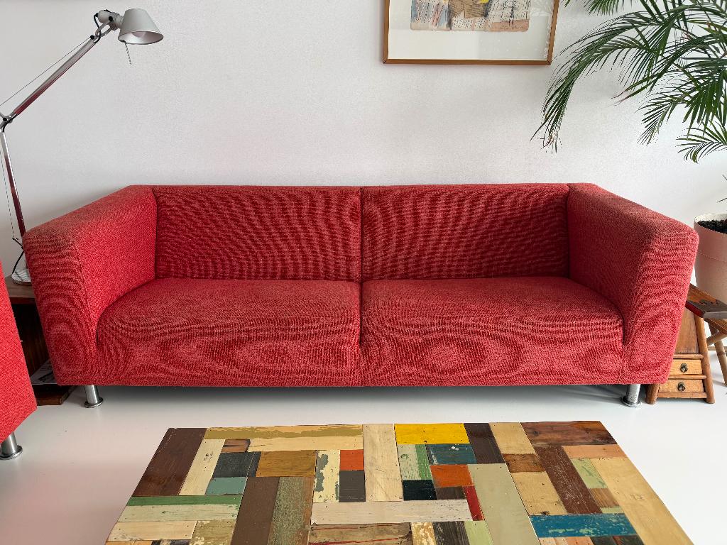 Brooklyn Bank rood, Huis en Inrichting, Banken | Bankstellen, Ophalen, Gebruikt, Driepersoons, 75 tot 100 cm