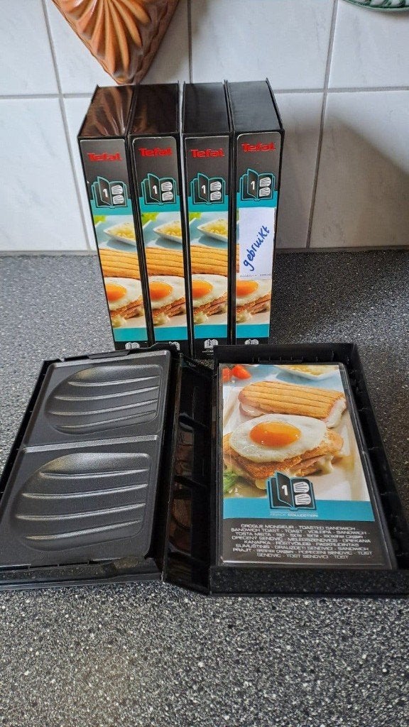 Tefal snack collection platen croque monsieurs, Onbekend, Ophalen of Verzenden, Zo goed als nieuw, Onbekend