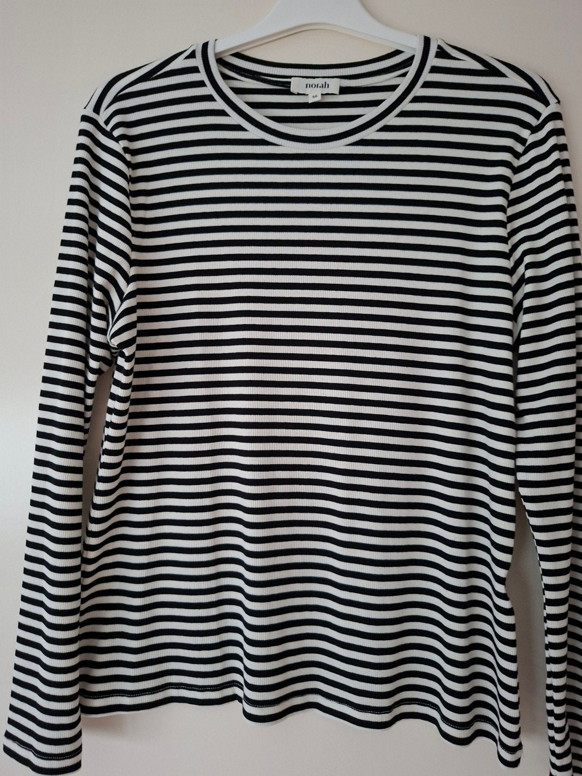 Norah gestreept shirt lange mouw maat 46, Zwart, Maat 46/48 (XL) of groter, Ophalen of Verzenden, Gedragen