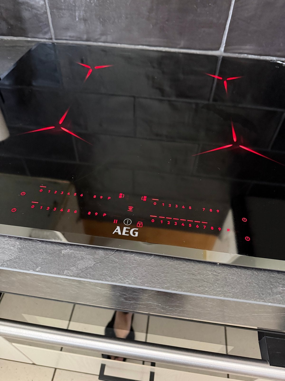AEG IPE6455SFB Inductie Kookplaat - 52x59cm, Witgoed en Apparatuur, Kookplaten, Ophalen, Gebruikt, 4 kookzones, Inbouw