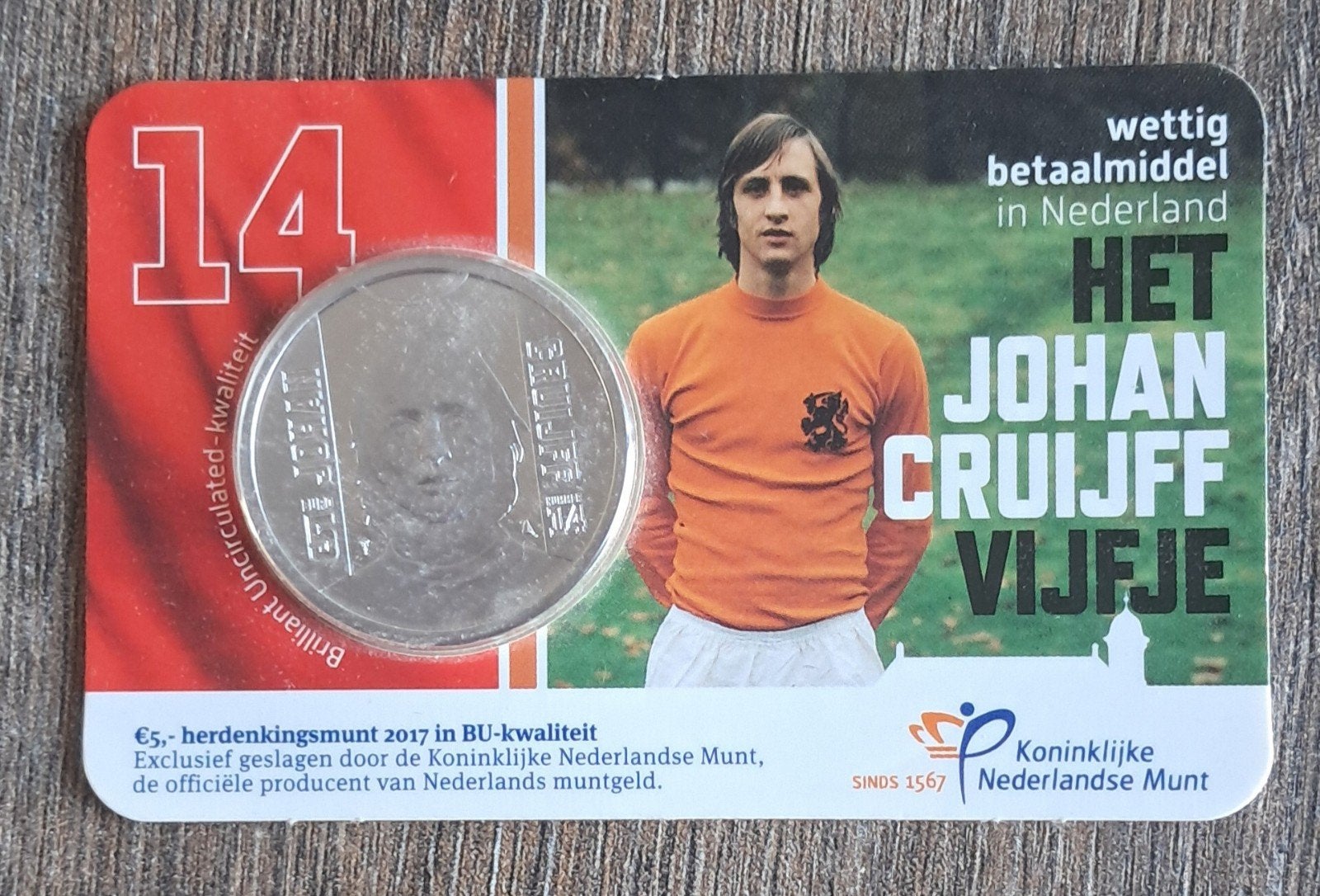 Johan Cruijff   5 euro munt, Verzamelen, Ophalen of Verzenden, Zo goed als nieuw, Ajax, Poster, Plaatje of Sticker