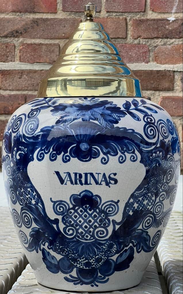 Antieke Delftse tabakspot Atelier 3 Klokken - Varinas, Ophalen of Verzenden