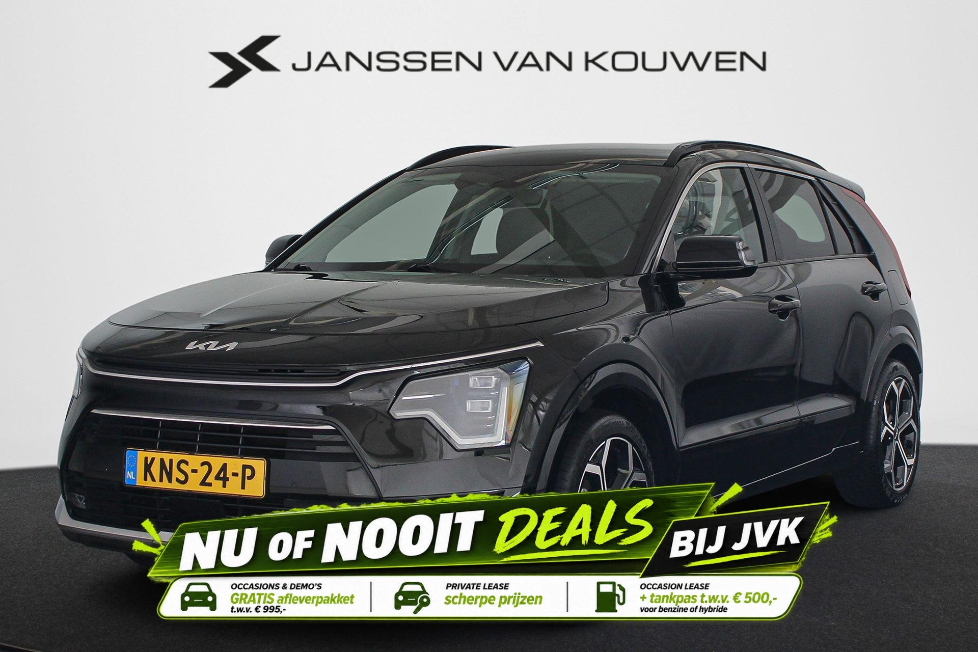 Kia Niro 1.6 GDi Hybrid DynamicPlusLine Elektrische Stoelen, Auto's, 1374 kg, Gebruikt, Automatische klimaatregeling, Zwart