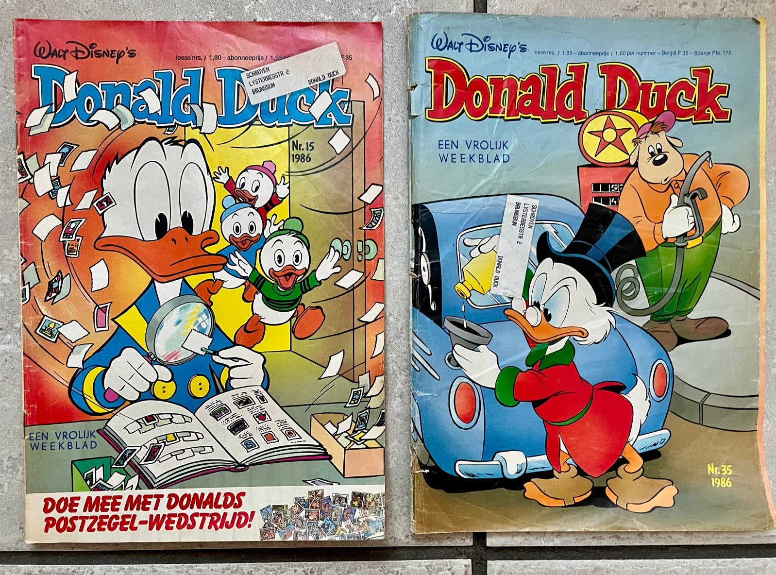 TE KOOP: Donald Duck weekblad nrs. 15 en 35 uit 1986, Boeken, Stripboeken, Meerdere stripboeken, Ophalen of Verzenden, Gelezen