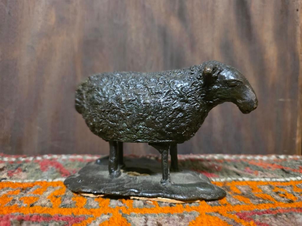 Bronzen schaap beeldje, West-Afrikaanse stijl, Antiek en Kunst, Ophalen of Verzenden