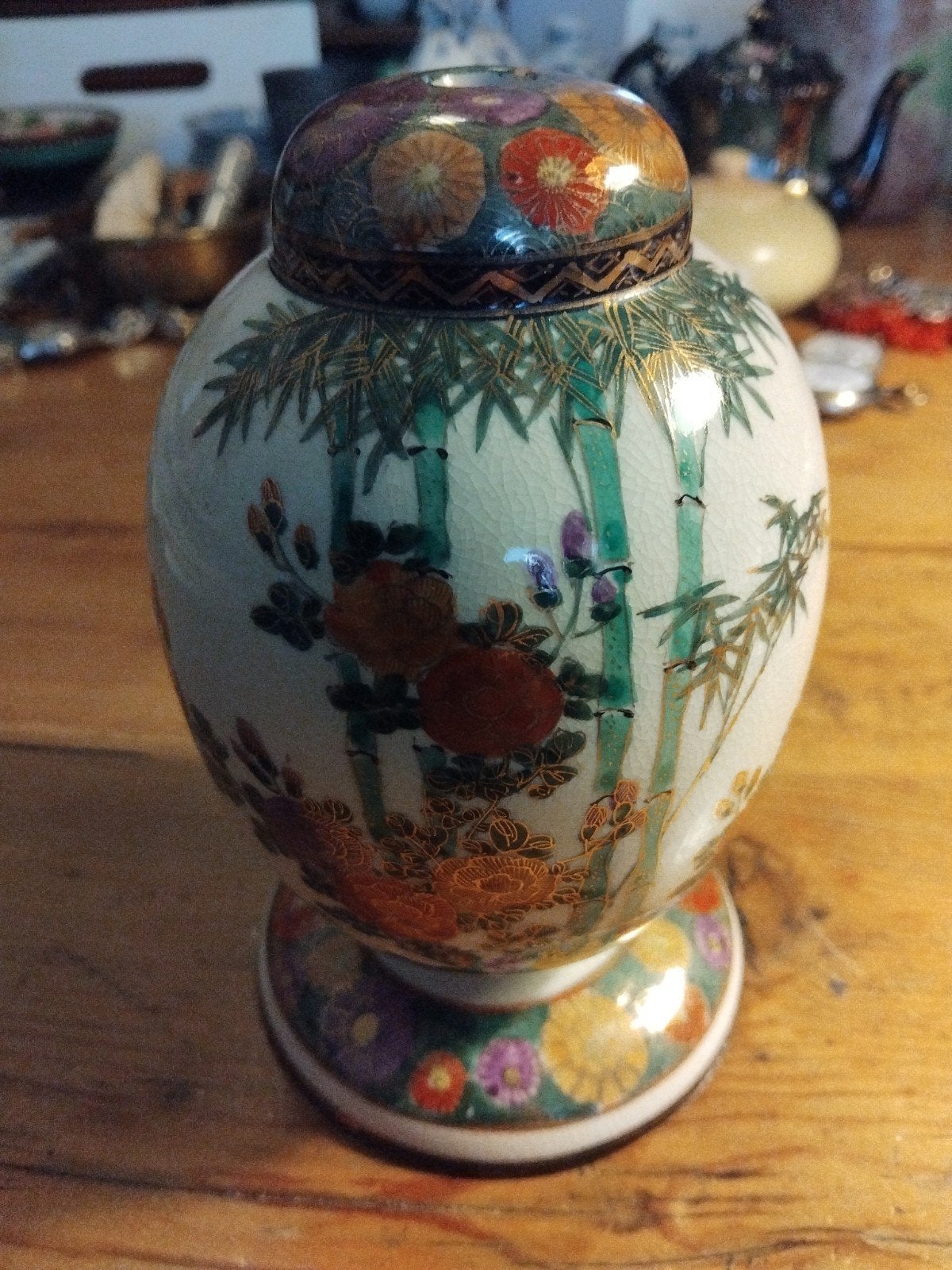 Japan, plateel lampvoet hg 18 cm, Ophalen of Verzenden