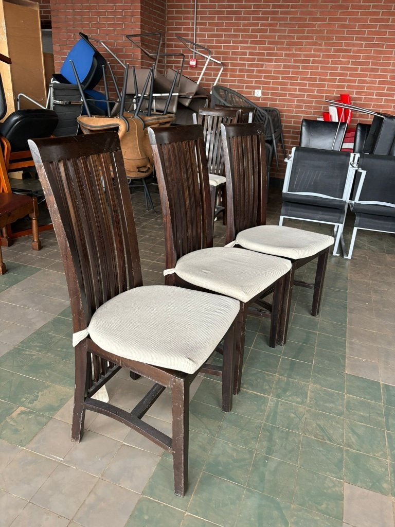 SET VAN 6 MODERNE HOUTEN EETKAMERSTOELEN, Ophalen, Bruin, Vijf, Zes of meer stoelen, Hout