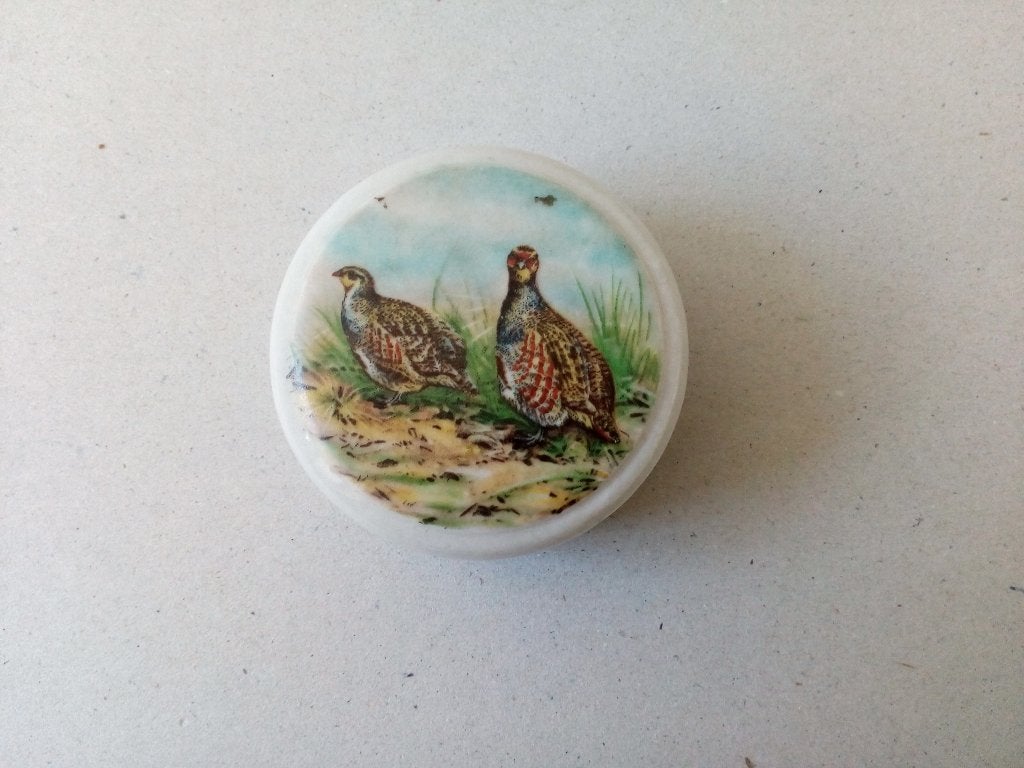 Vintage Porseleinen Doosje met Patrijzen Decoratie, Ophalen of Verzenden