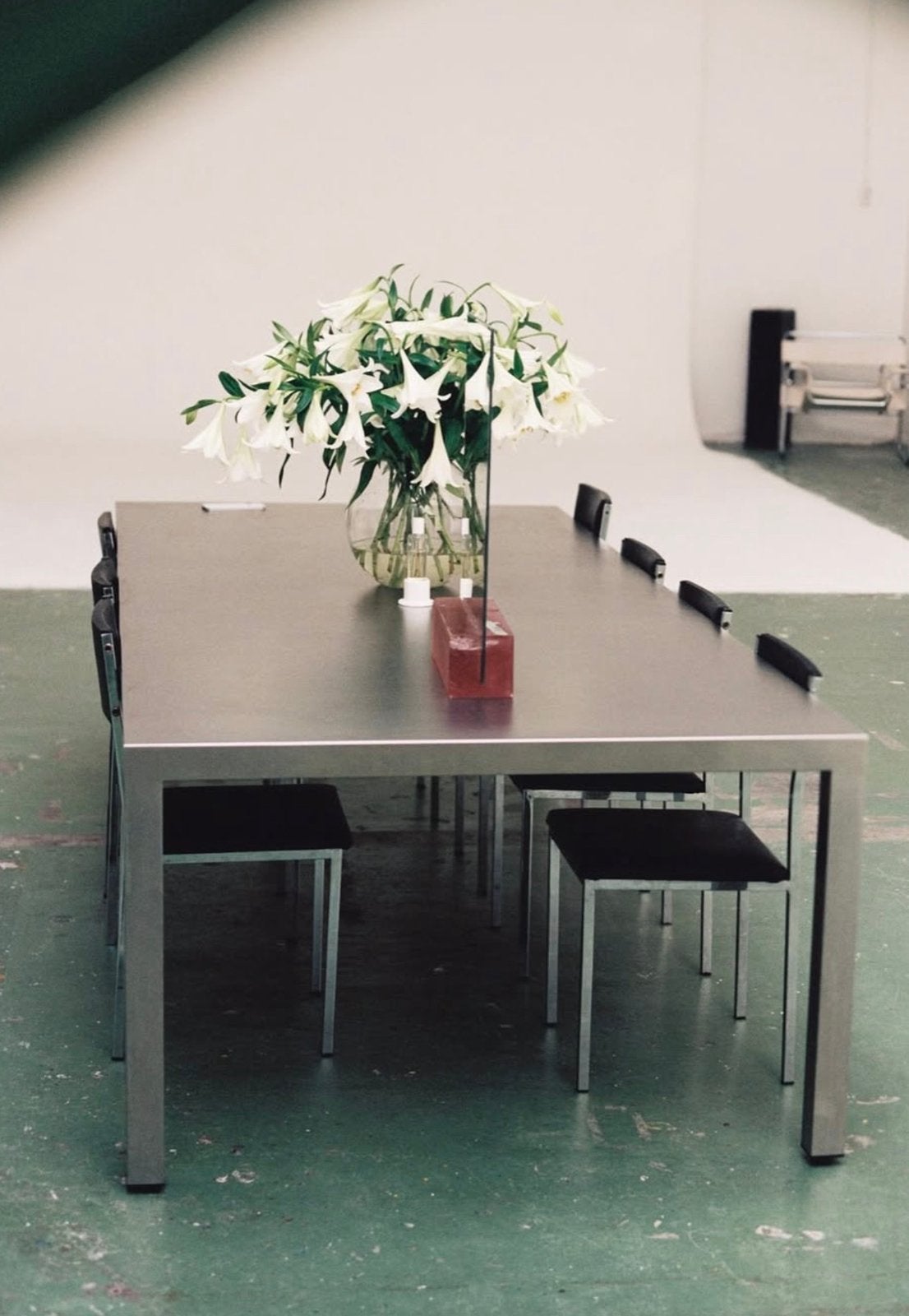 Rvs / stainless steel tafel, Ophalen, Zo goed als nieuw, Rechthoekig, 200 cm of meer