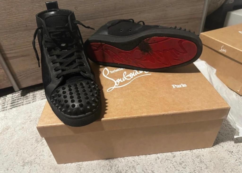 Christian Louboutin Varsilou Spikes Heren, Christian Louboutin, Zwart, Ophalen of Verzenden, Zo goed als nieuw