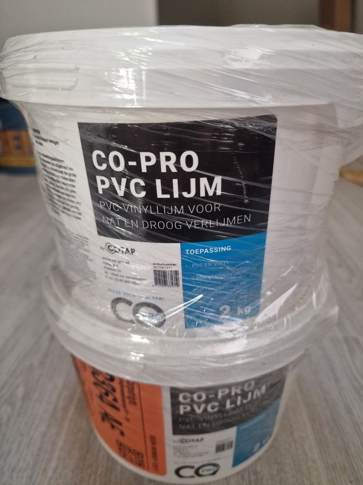 CO-PRO PVC Lijm - 2 ongeopende emmers (2kg per stuk), Ophalen, Nieuw