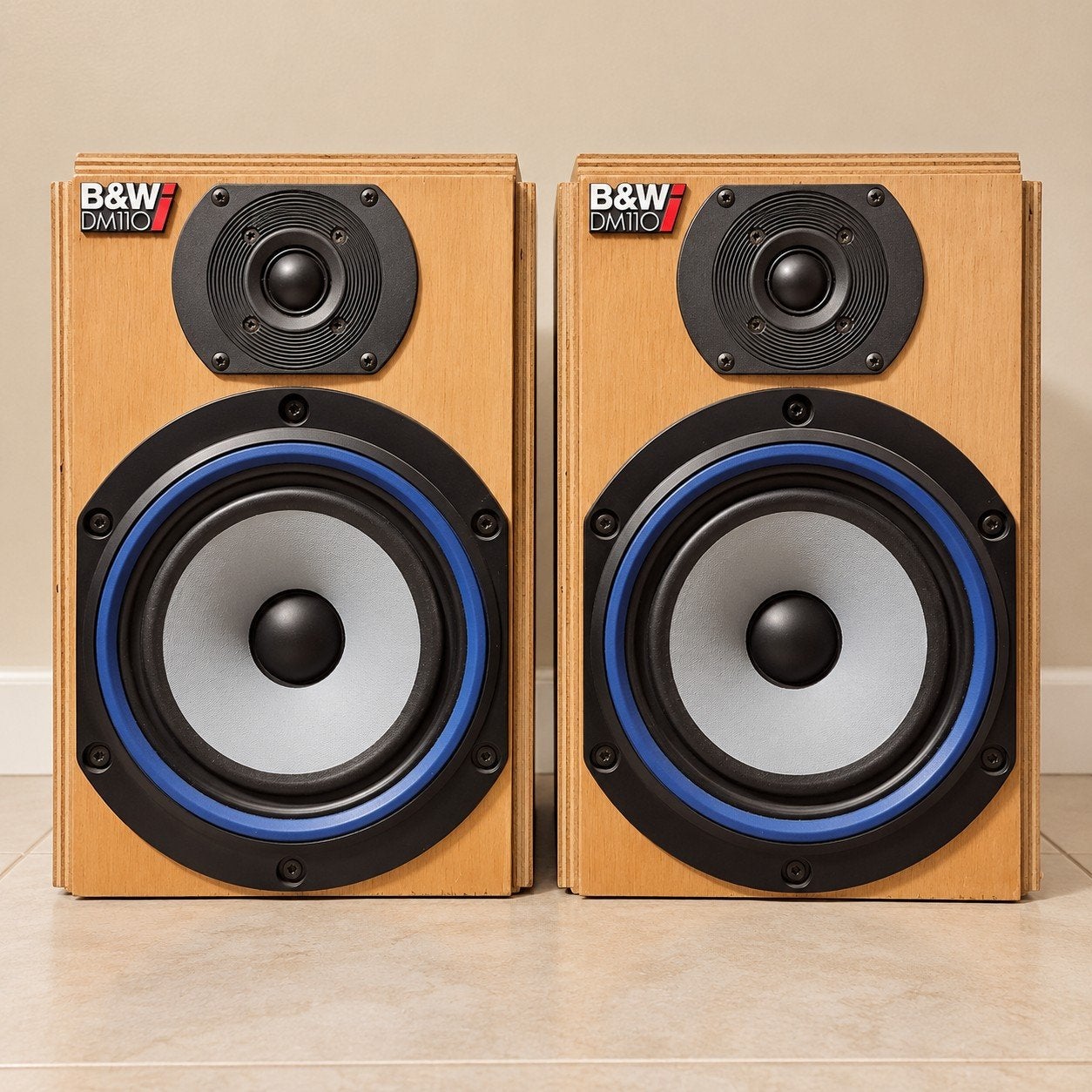 Set van 2 B&W DM110 hyperboosted Coconut Wood High Quality, Ophalen of Verzenden, Zo goed als nieuw, Bowers & Wilkins (B&W), Basreflex