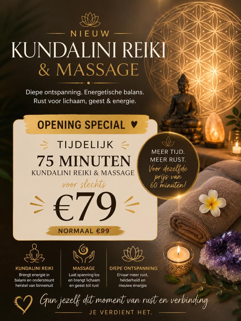 Nieuw: Kundalini Reiki & Massage combinatie in Gorinchem, Ontspanningsmassage
