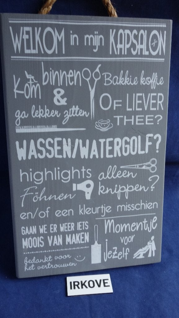 LEUK BORD VOOR DE KAPSALON * Van Hout *, Verzenden, Nieuw, Hout