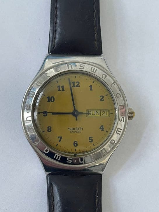 SWATCH 1995 Irony big roasted chestnut YGS705, Ophalen of Verzenden, Gebruikt, Polshorloge, Swatch