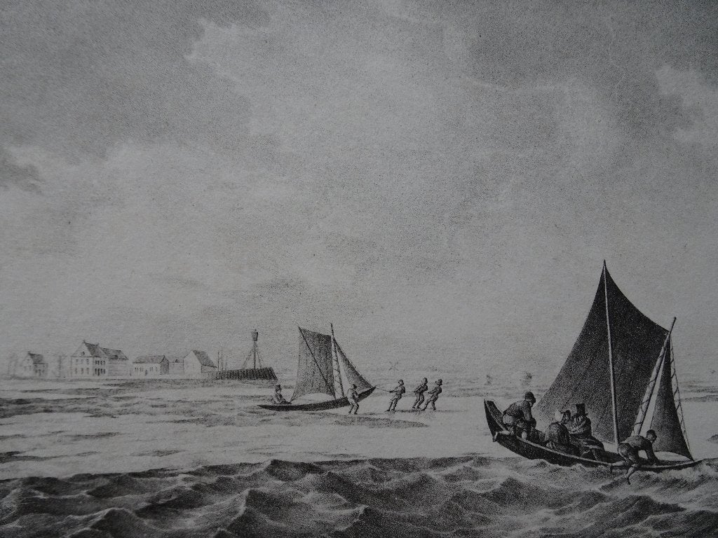 Gravure Zicht op Willemsdorp, bij Moerdijk, Brabant, 1825, Antiek en Kunst, Kunst | Etsen en Gravures, 1800 - 1899, Verzenden