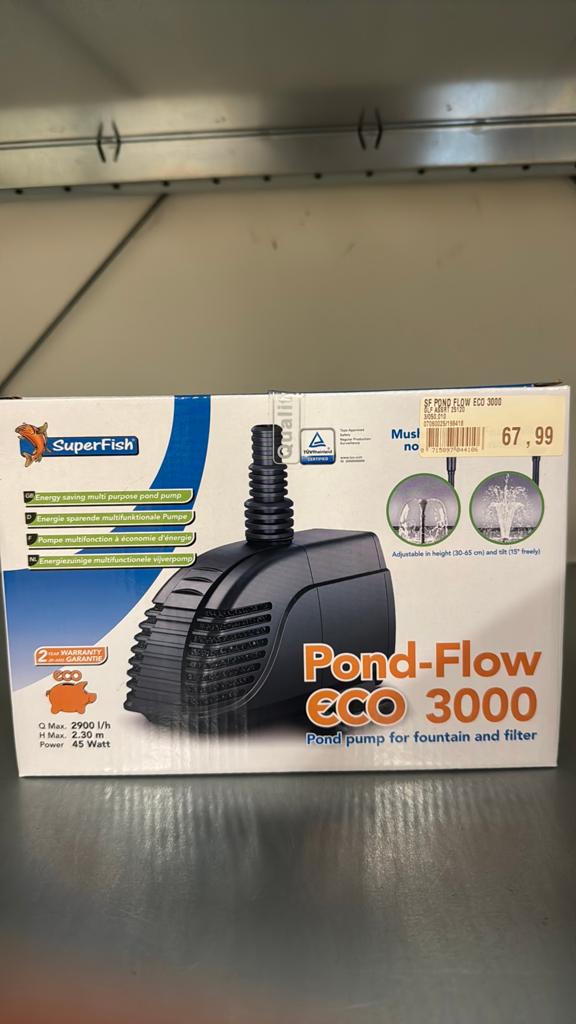 Fontein pomp eco 3000 vijver NIEUW!, Tuin en Terras, Vijver-toebehoren, Ophalen, Zo goed als nieuw, Vijverpomp