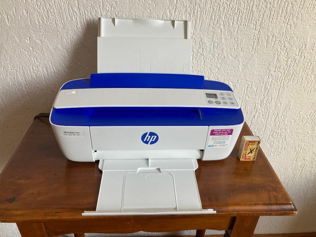 HP DeskJet 3760 compact blauw / wit All-in-One printer, Kleur printen, Inkjetprinter, Zo goed als nieuw, Hewlett Packard (HP)