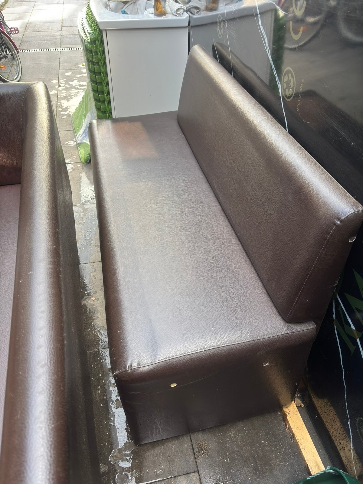 Bank, Huis en Inrichting, Ophalen, Gebruikt, Bruin, Twee
