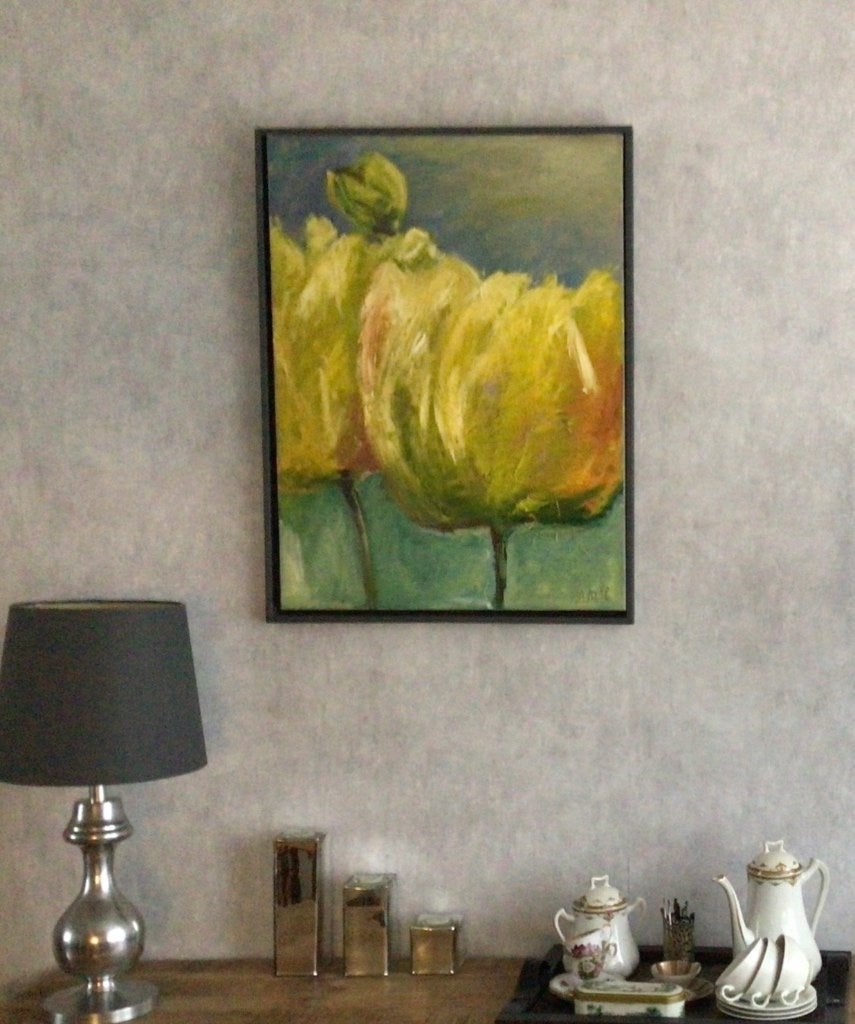 Tulpen in olieverf, Ophalen