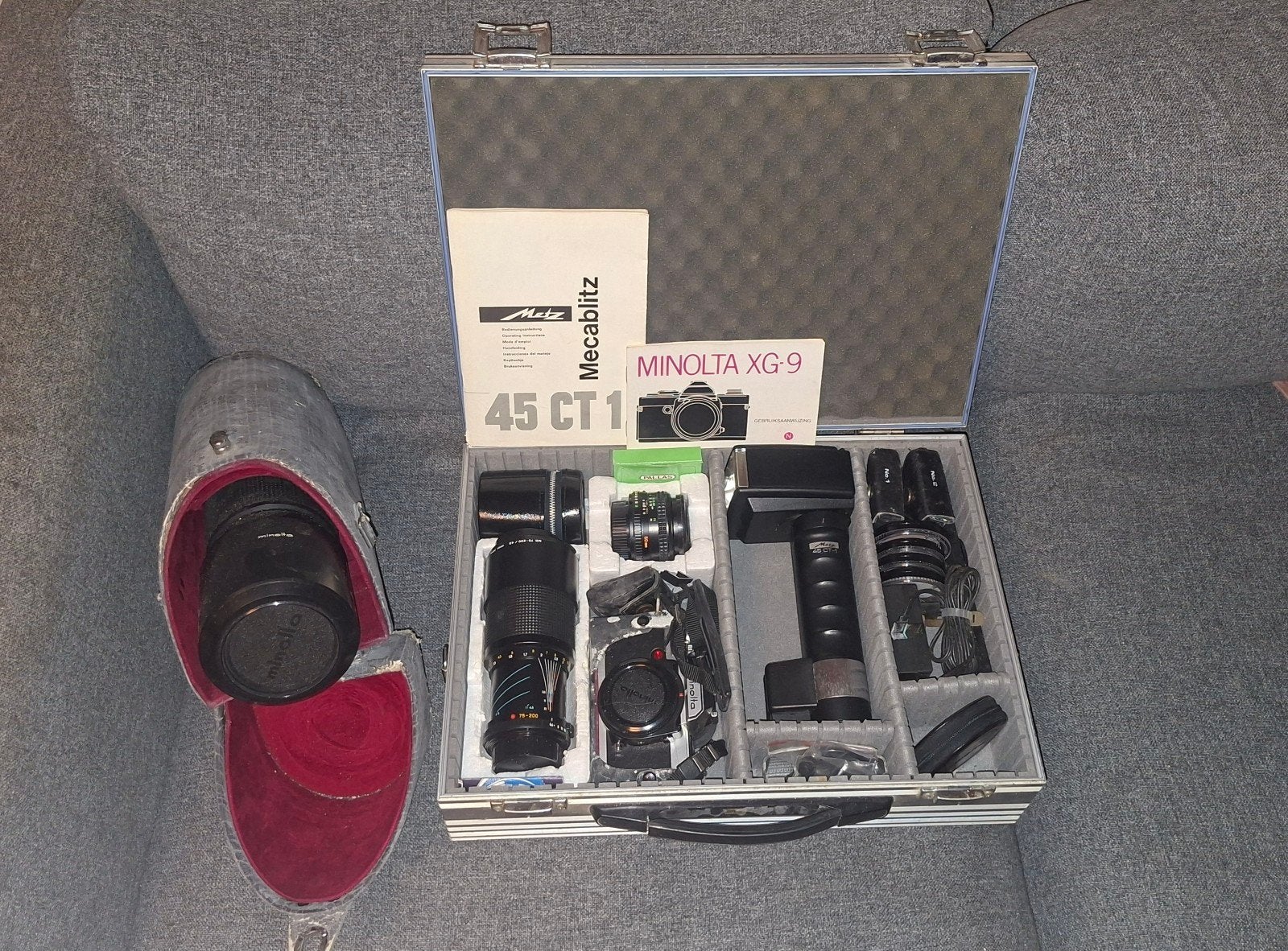 Complete Analoge Fotografie Set: Minolta XG-9 + Toebehoren, Ophalen, Gebruikt, Minolta