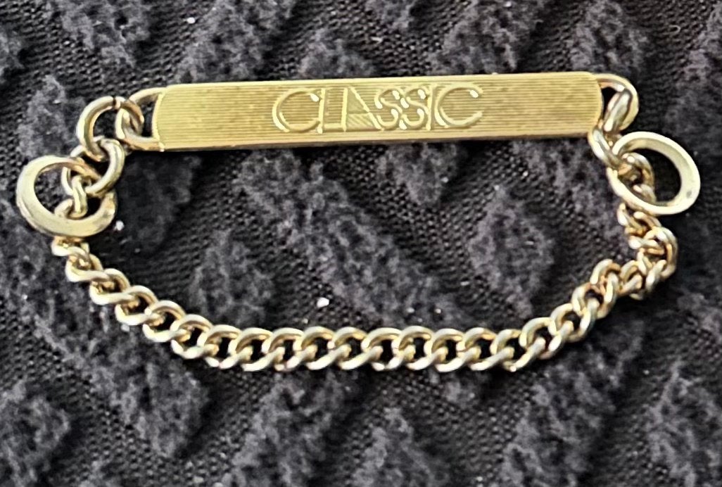 Vintage kraagketting stropdas ketting, Ophalen of Verzenden, Gebruikt, Goud, Overige materialen