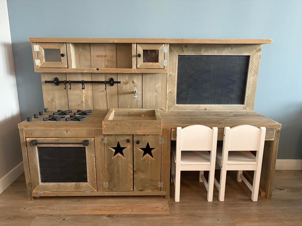 Mooie steigerhouten speelkeuken, Ophalen, Gebruikt, Hout, Speelkeuken