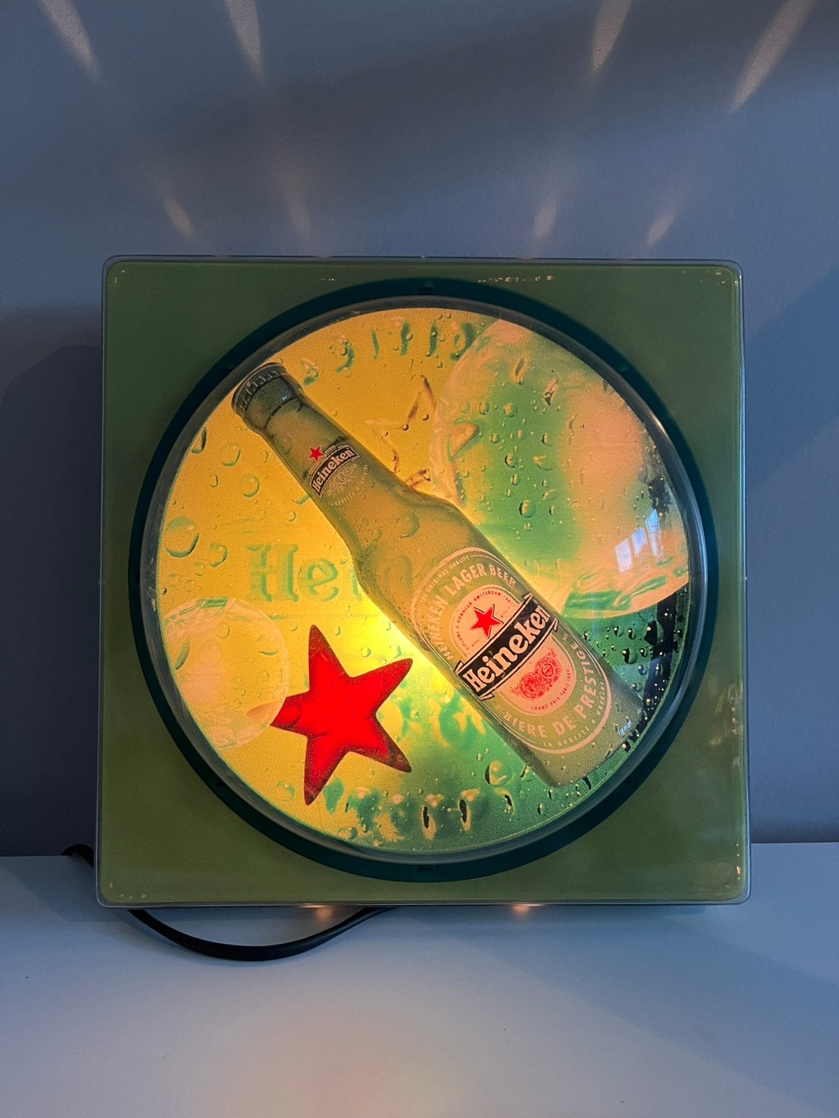 Heineken lamp heineken verlichting, Ophalen of Verzenden, Gebruikt, Reclamebord, Plaat of Schild, Heineken