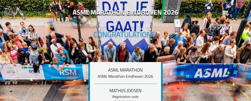 Startbewijs Eindhoven ASML Marathon, Overige merken, Overige typen, Nieuw, Ophalen of Verzenden